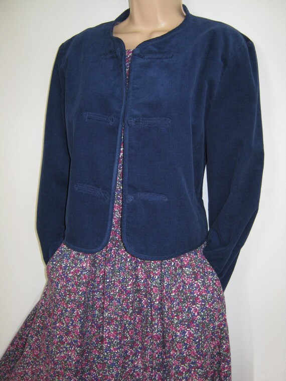 LAURA ASHLEY Vintage Royal Blue Country Style Nee… - image 3