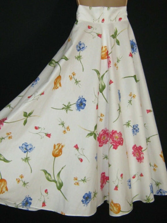 LAURA ASHLEY Vintage Tulip Carnation Full-Circle … - image 7