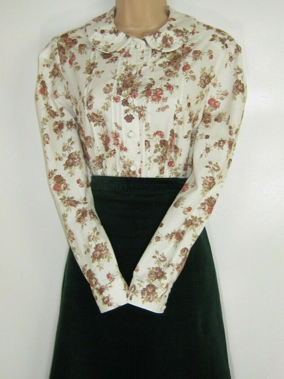 LAURA ASHLEY Vintage Autumn Rose Peter Pan Collar