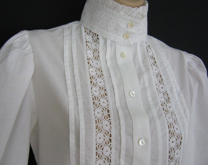 LAURA ASHLEY Vintage Victorian/edwardian Style High Piecrust Frill