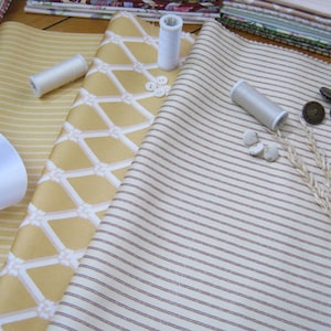 LAURA ASHLEY Vintage 70&#39;s/80&#39;s Fabric Remnants 3 x Cotton Squares, Saddle Sand Tan, Crafts Sewing Patchwork