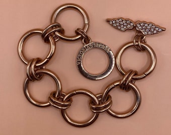 Vintage Victoria's Secret Bracelet: Rose Gold Angel Wings Toggle