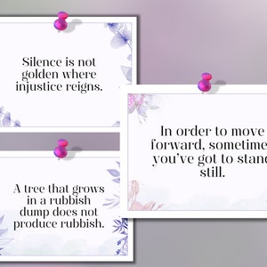 Inspirational quote cards, printable motivational quotes flash cards, positive affirmation, self-care & self-esteem, vision board cards.
