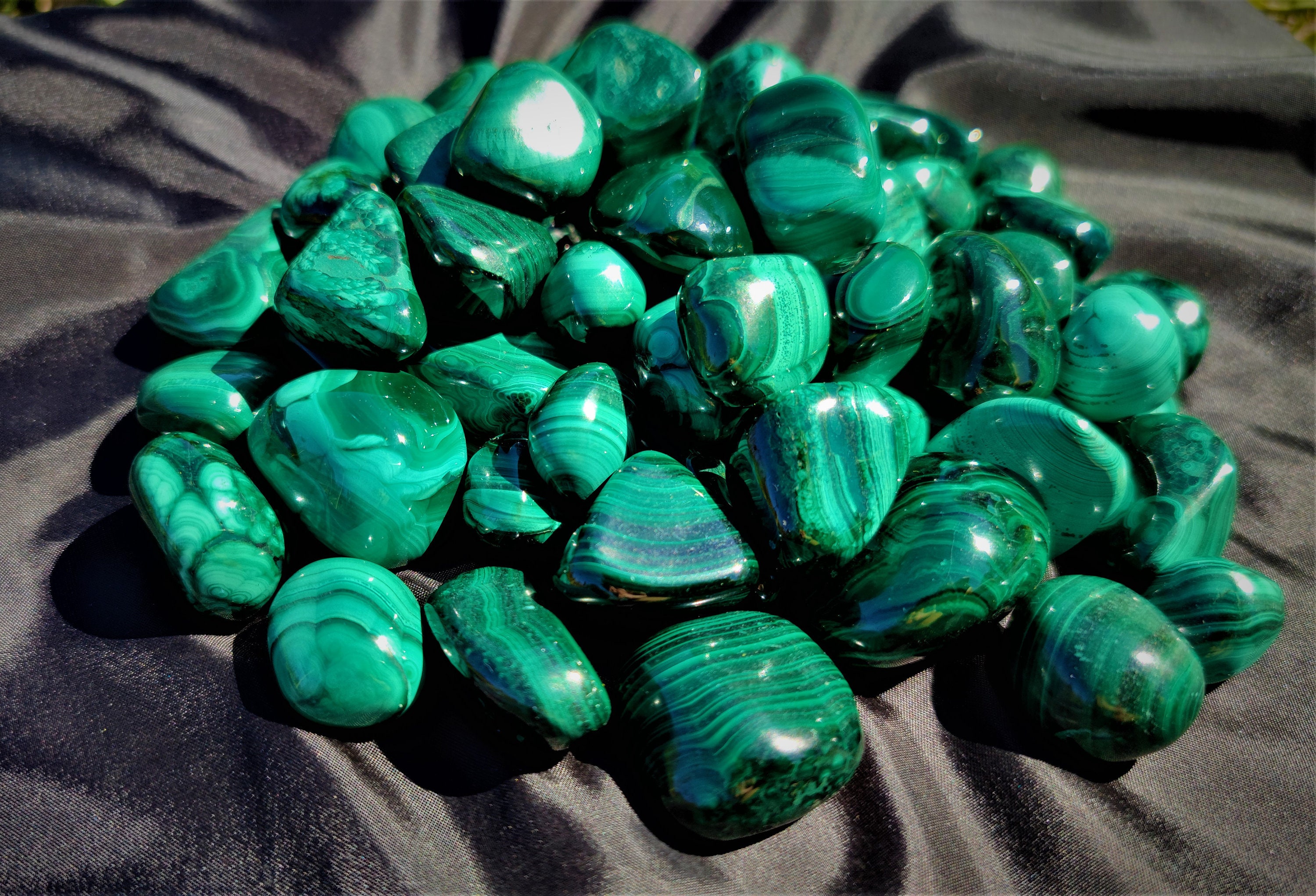 Malachite/Pierre Roulée Tumbled Stone