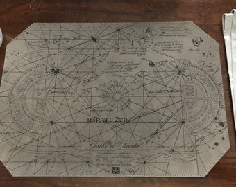 The Goonies Treasure Map Leatherette Placemat Laser Engraved in Several Colors