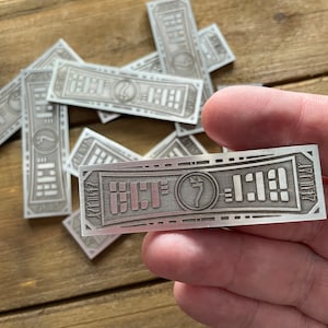 SOLID METAL Mandalorian Inspired Bar Coin Sabacc Chip Tokens Premium Prop Replicas Star Wars Galaxy’s Edge Galactic Republic Imperial Credit