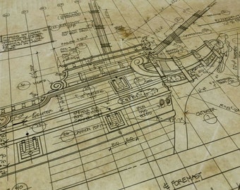 One-Eyed Willie's Pirate Ship Blueprints from The Goonies Art Printed on UV Resistant Heavy Stock Poster