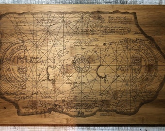 The Goonies Laser Engraved One Eyed Willie’s Treasure Map Pirate Cutting Board or Charcuterie Board