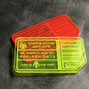 Benutzerdefinierte Acryl Star Wars The Mandalorian Bounty Hunter ID Karte Prop Galaxy’s Edge