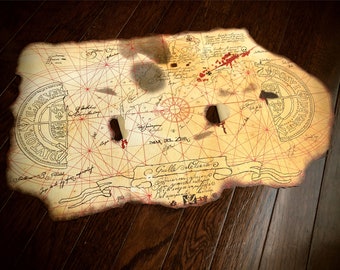 The Goonies Prop Replica 1 or 2-Sided w/ Music Notes Canvas Treasure Map for Pirates to Find One-Eyed Willie's Ship Full of Chests of Gold