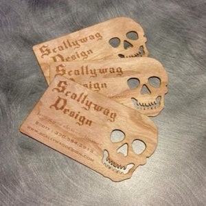 Very Unique Custom Wooden Business Cards Laser Engraved and Cut into ANY Shape