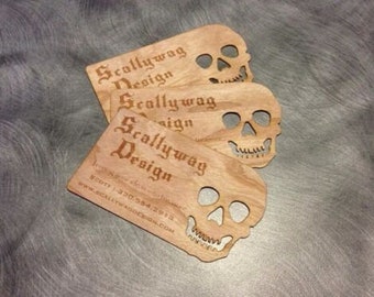 Very Unique Custom Wooden Business Cards Laser Engraved and Cut into ANY Shape