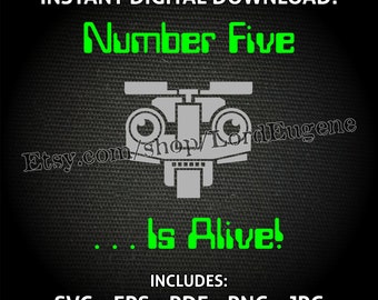 Johnny 5 Short Circuit is Alive Digital Clipart SVG PNG EPS and More Files for Cricut Silhouette and Other - T-Shirts, Stickers, Mugs, More!