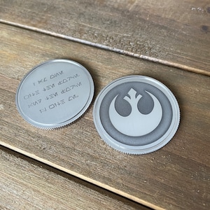 Rebel Alliance Starbird Crest Emblem Challenge Coin Stainless Steel Metal Prop Replica Credits Sabacc Chips Star Wars Galaxy’s Edge Batuu