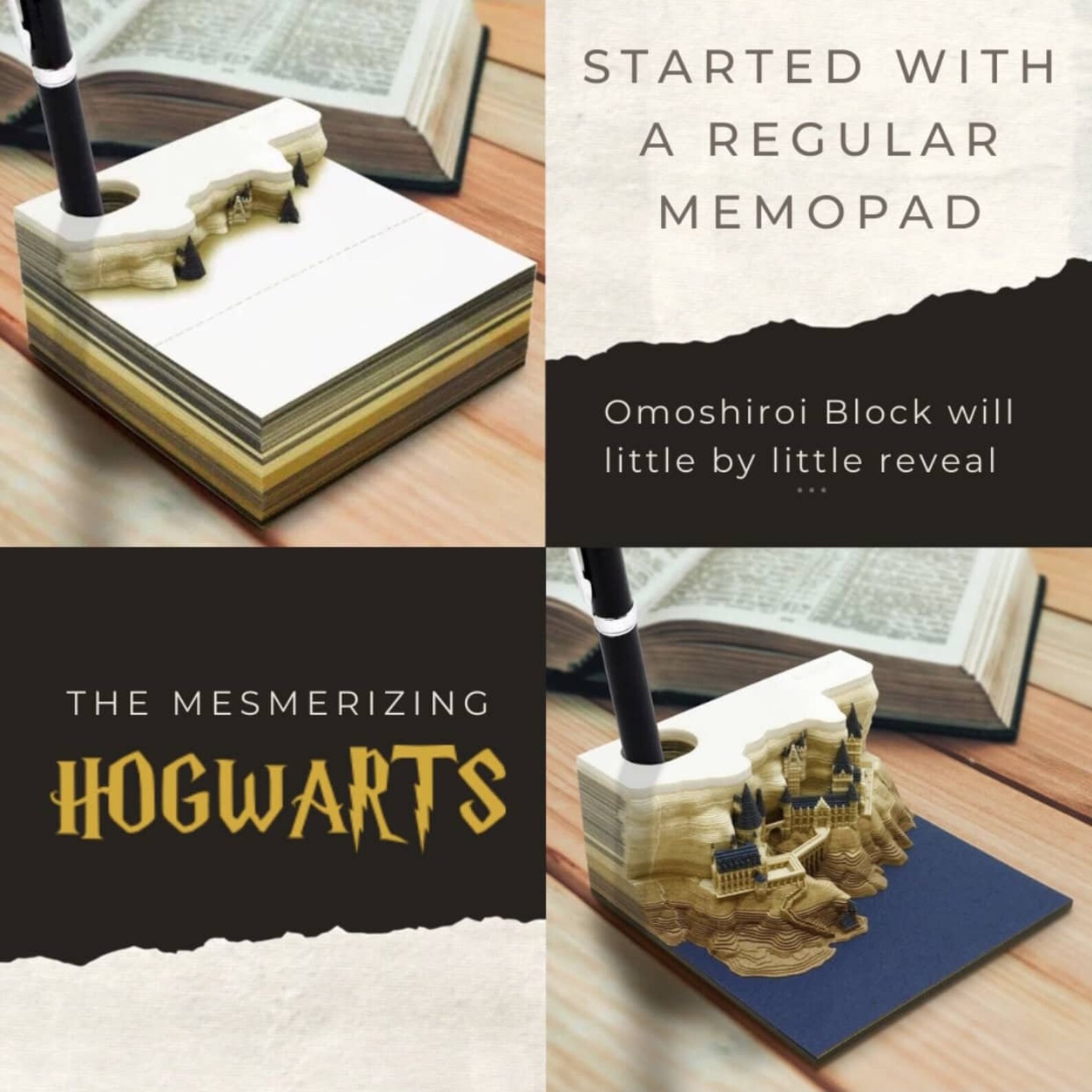Hogwarts Castle Creative Notepad Japanese Style 3D Memo Etsy