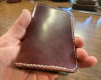 Horween Shell Cordovan six pocket vertical bifold wallet