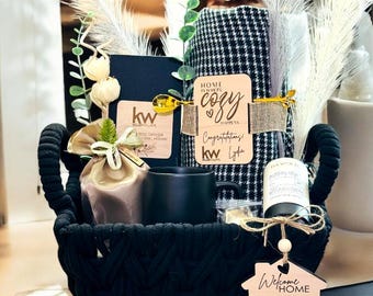 The Modern Mid-Size Cozy Basket | Closing Gift Basket | New Home Gift Basket | Custom Gift Basket