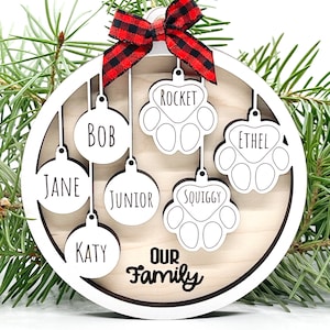 Family and Fur Family Personalized Custom Holiday Ornament - Etsy