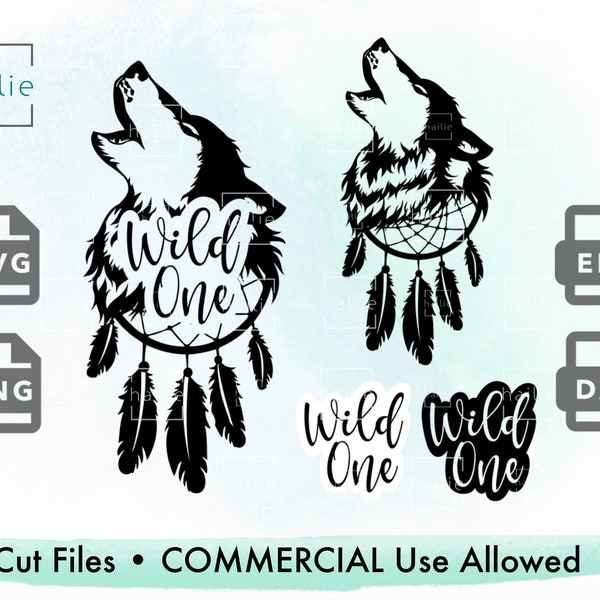 Dream Catcher svg | Boho svg | Wolf svg | Wild One svg | Pow Wow | Feather svg | Tribal svg | svg files for Cricut | digital download