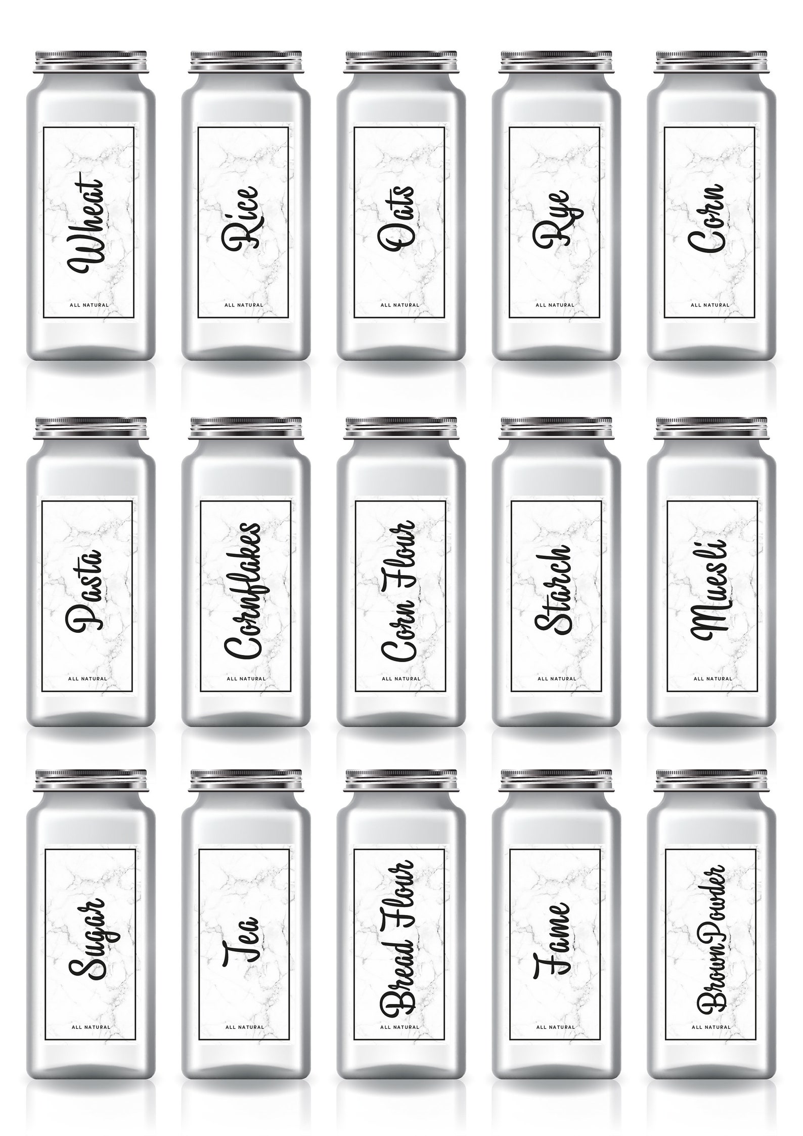 Kitchen Jar Marble Labels Spice Labels for Kitchen Etsy