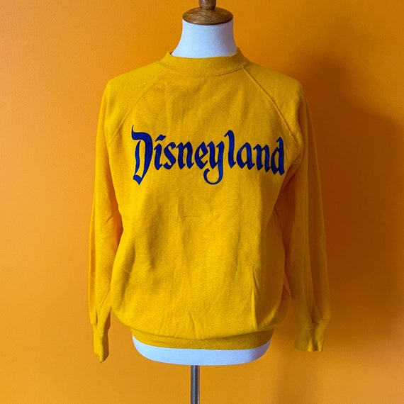1960s Vintage Disneyland Pullover Sweatshirt M Yellow With Blue Flocking Walt Disney World Sweater From 60s Etsy Canada