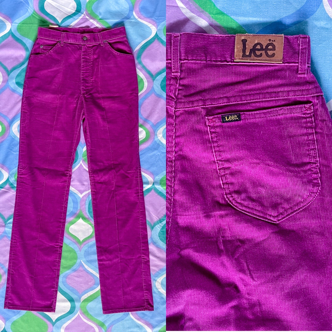 Vintage 1980'S Lee Riders corduroy pants, women's size L (w29) unclear gray type Vintage Second Hand