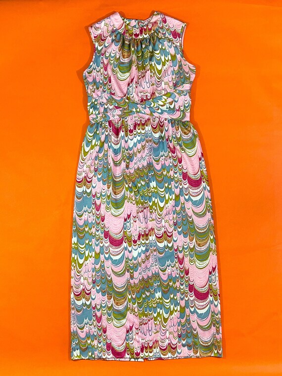 1960s Vintage Leslie Fay Psychedelic Maxi Dress |… - image 5