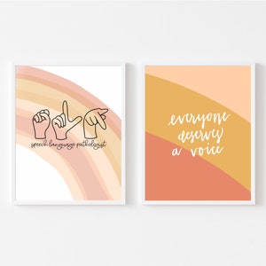 Everyone Deserves a Voice – SLP Wall Art – Grad Student Gift – Therapy Office Decor – Digital Download