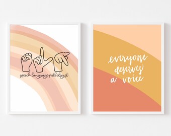 Todos merecen una voz – Arte mural de logopedia – Regalo para estudiantes de posgrado – Decoración para consultorio de terapia – Descarga digital