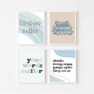 Kindness Matters – SLP Wall Art – School SLP – Speech Room Decor – Digital Download