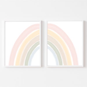 Rainbow Wall Art Set of 2 Prints Rainbow Nursery Decor - Etsy