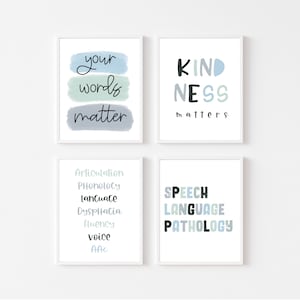 Kindness Matters – Speech Therapy Decor – Speech Therapist Gift – Therapy Office Decor – Instant Download