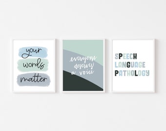 Your Words Matter – SLP Büro Dekor – Privatpraxis SLP – Therapie Büro Dekor – druckbare Wandkunst
