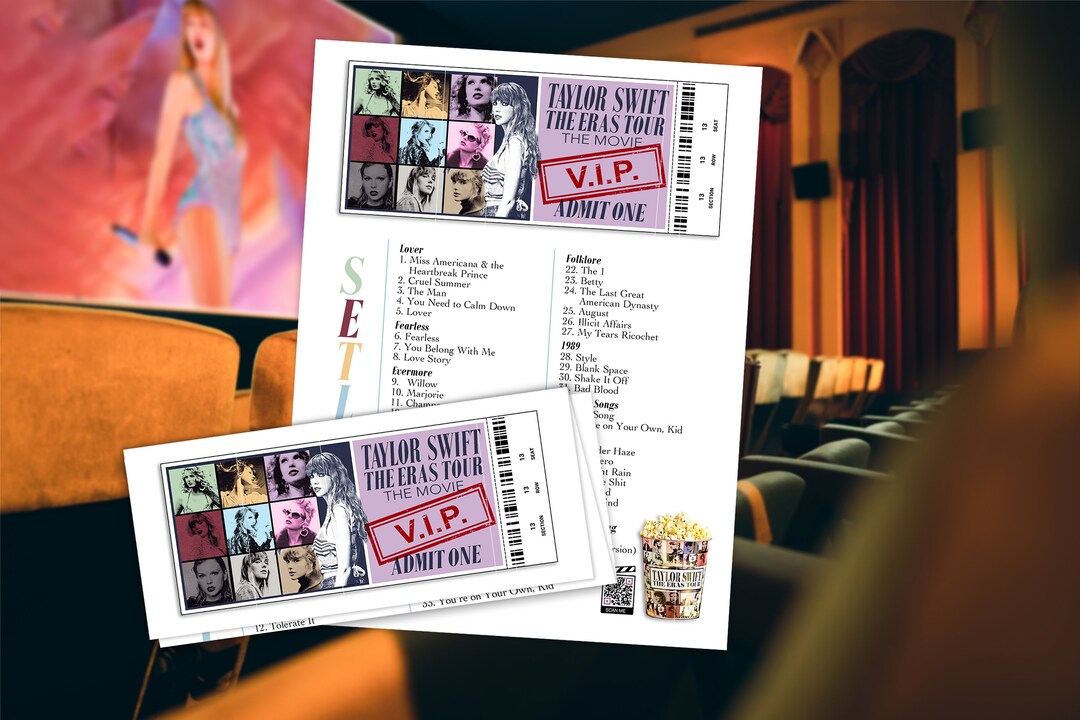 Taylor Swift the Eras Tour Movie Setlist Playlist INSTANT Etsy