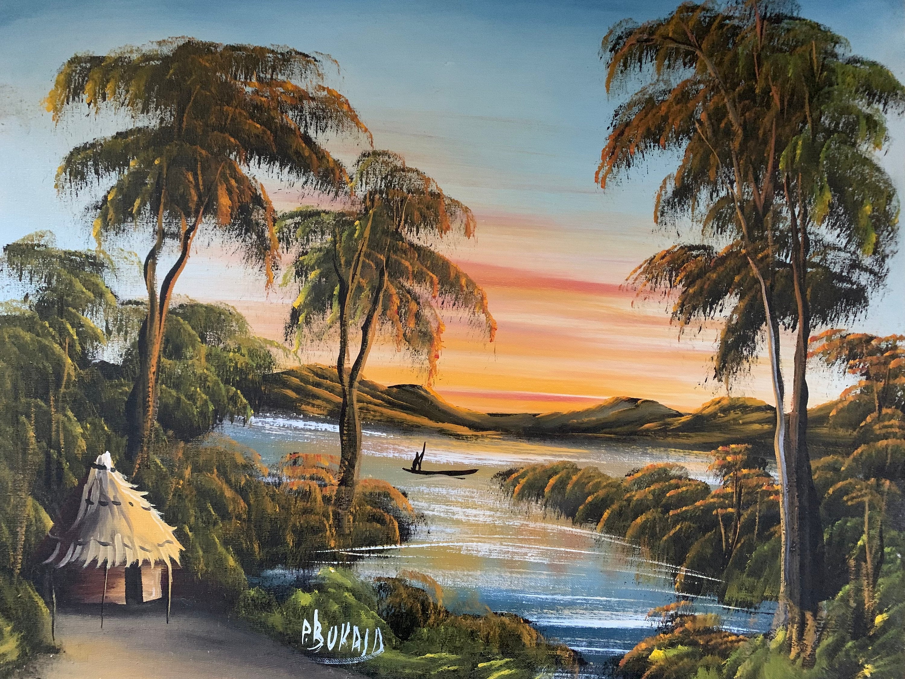 African Sunset Landscape Paintings