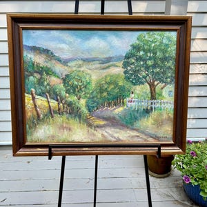 Vintage Original Oregon Mountains Landscape Oil Painting; Original Oregon Summer Landscape; Original Northwest Mountains Landsape Oregon