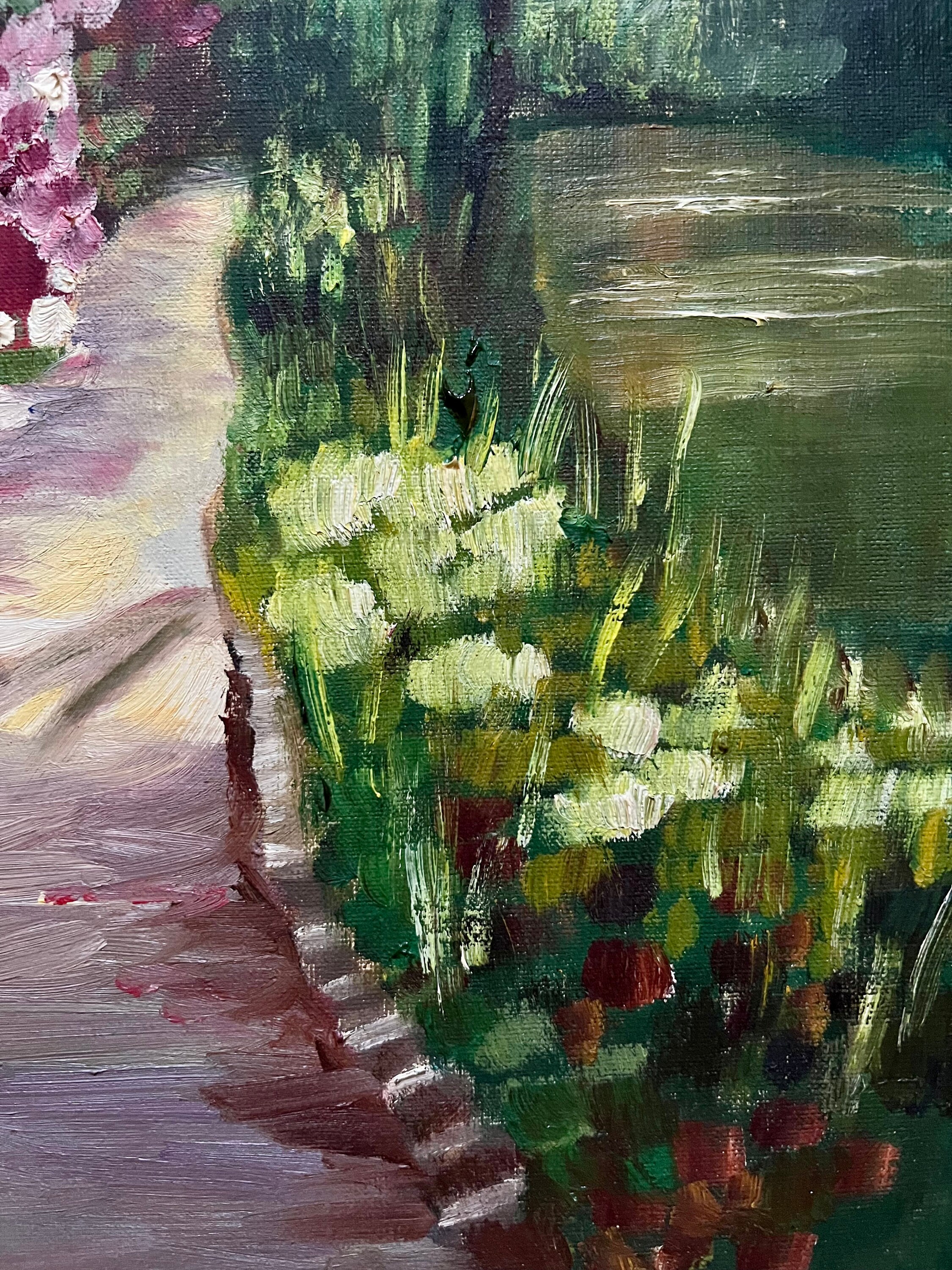 Original Oil Painting of a Garden in Bloom Vintage Painting Etsy