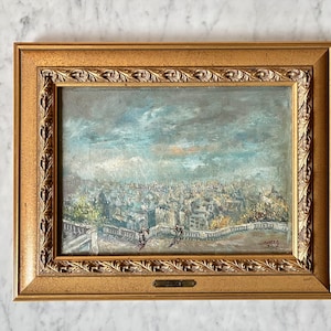 Pierre Moberg Original Vintage Oil Painting of Paris, Streetscape View of Paris from Montparnasse; French Vintage Original Oil Painting