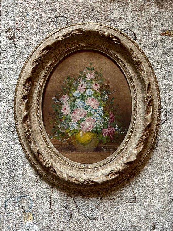 Vintage Original Floral Arrangement Oil Painting Vintage Original Floral Arrangement Oil Painting