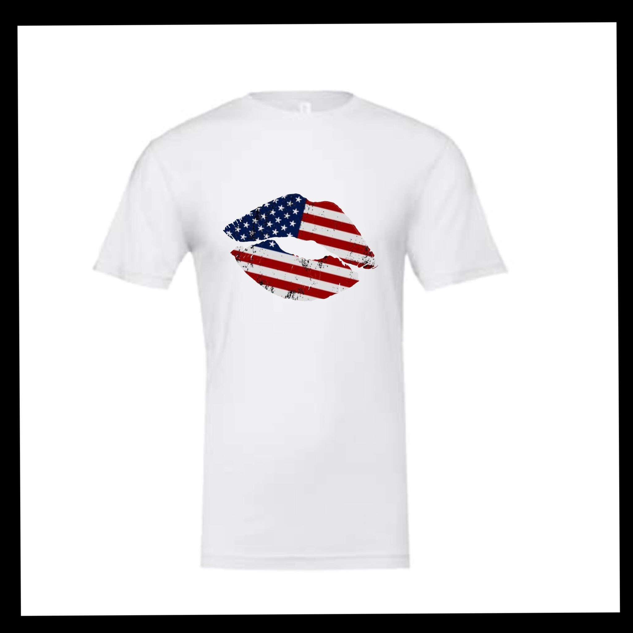 American Flag Lips T-shirt | Etsy
