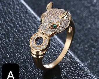 Jaquar Leopard Silver Ring Black Panther Ring Ring Animal Ring Handmade 24K Gold Ring Diamond Ring Biker Ring Steampunk Ring