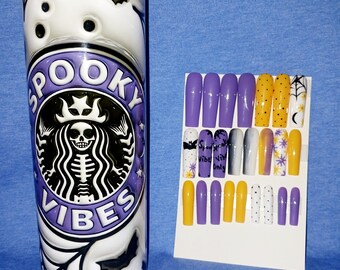 20oz tumbler with matching xl press on nails