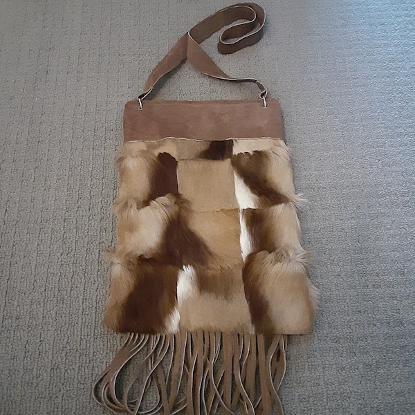 VINTAGE Real Fur Suede African Springbok Bag/ Purse- Excellent Condition.