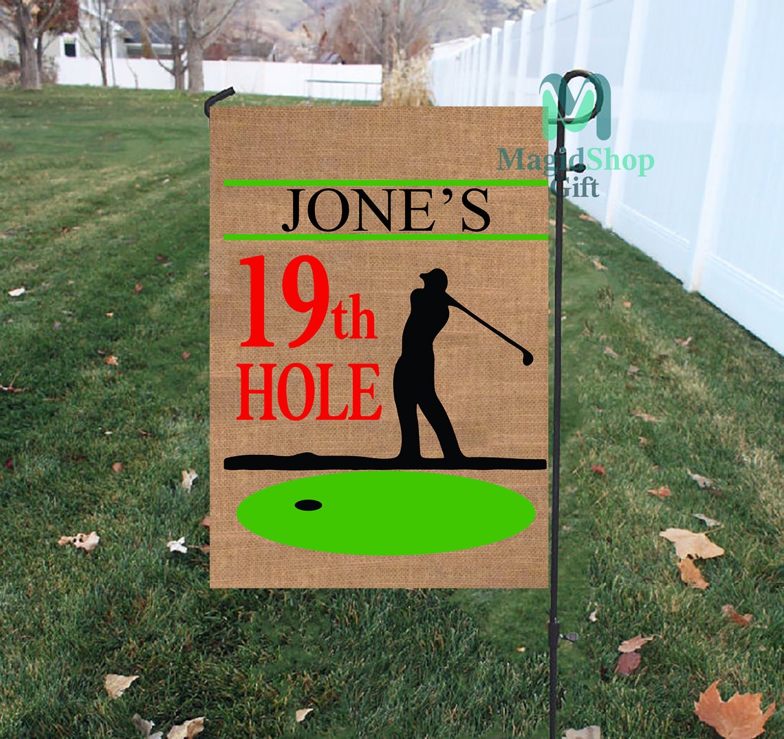 Garden Flag Personalized 19th Hole Golf Flags Golf Garden Etsy