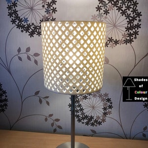 Diamond Design Lampshade - Modern - White - 3D Printed Eco Friendly and 100% Biodegradable D18cm x H18cm