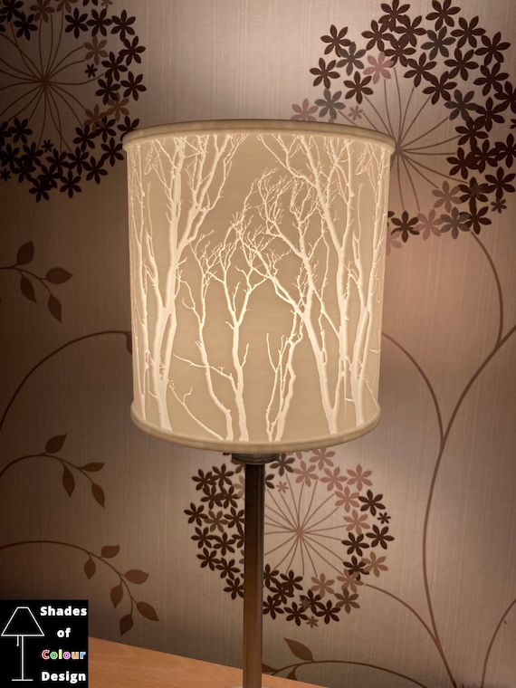 Moonlit Trees Lampshade White Eco Friendly and 100 Biodegradable D15.5cm x H16cm