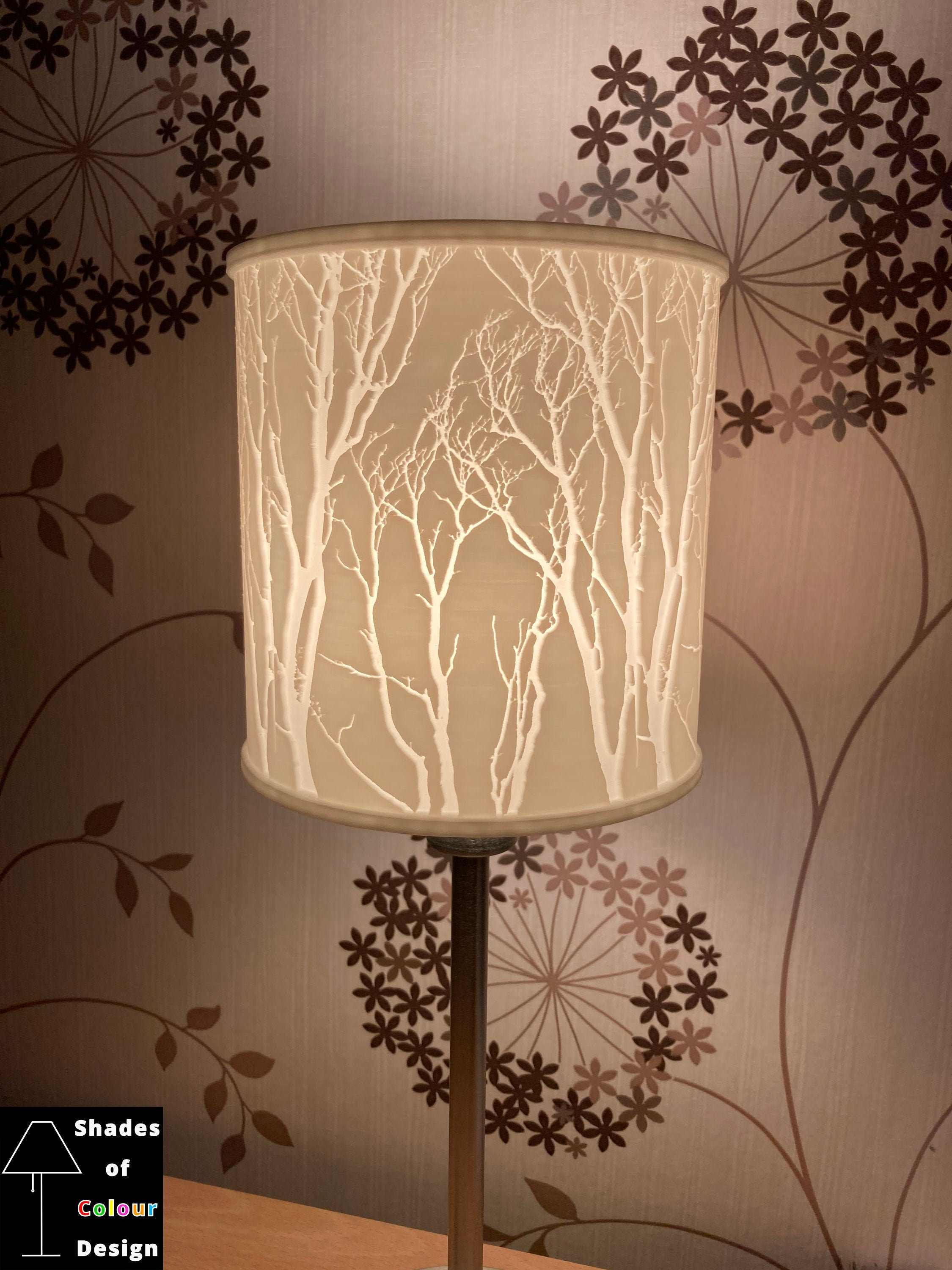 Moonlit Trees Lampshade White Eco Friendly and 100 Biodegradable D15.5cm x H16cm