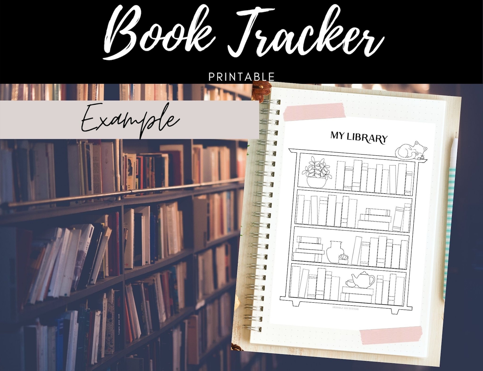 Book Tracker Printable Digital Download Reading Journal Etsy