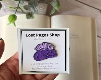 Dinosaur Enamel Pin: Book Lover Gift, Library Accessories