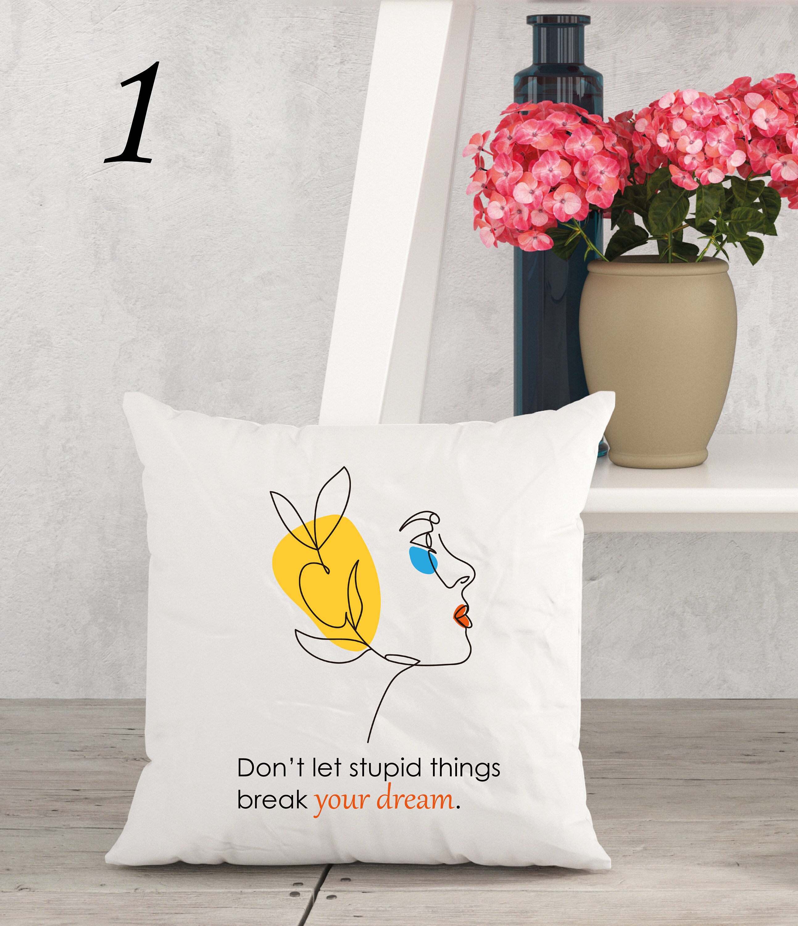 Coussin Tendance et Colorée avec Proverbe, Idée Cadeau Original. Décoration Intérieure, à La Maison,